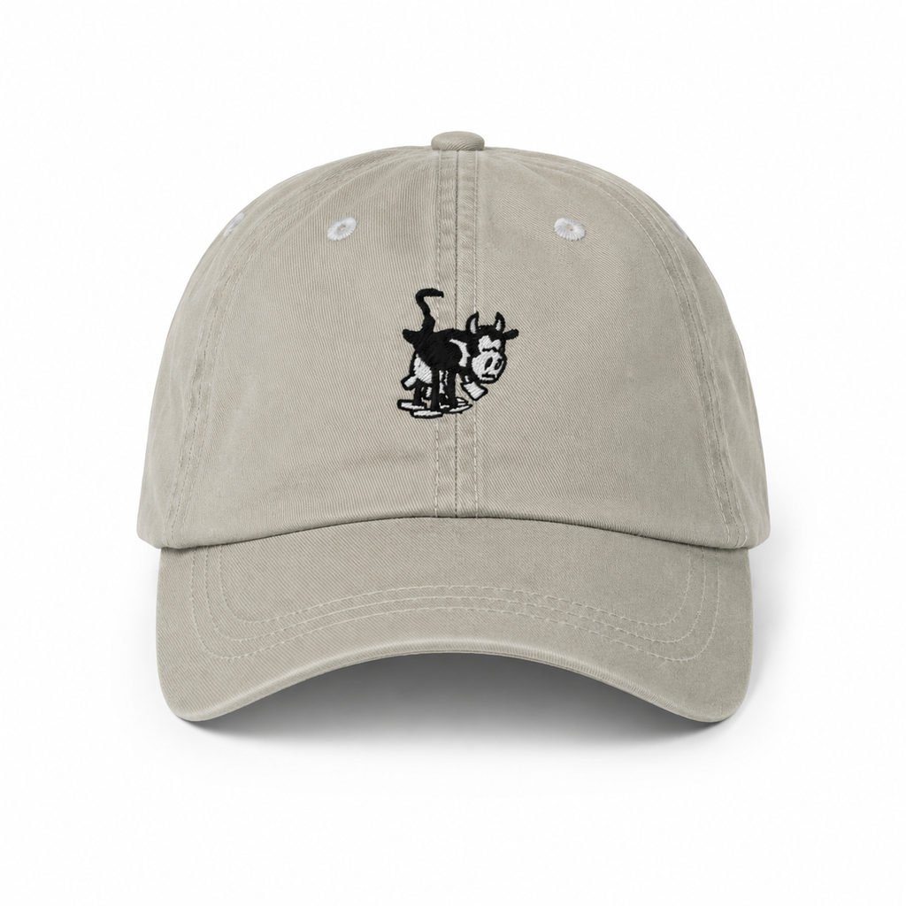 Unstructured Stone Wash OG Cow Baseball Cap