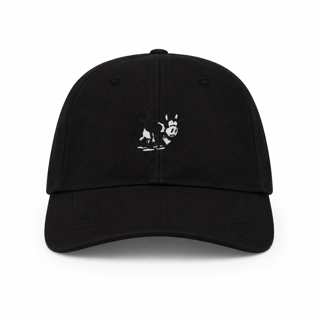 Structured Black OG Cow Baseball Cap