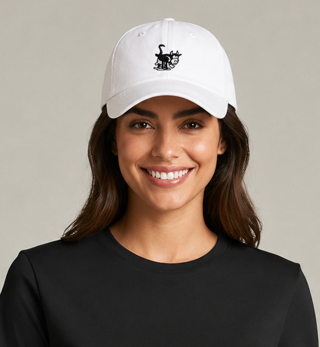 Structured White OG Cow Baseball Cap