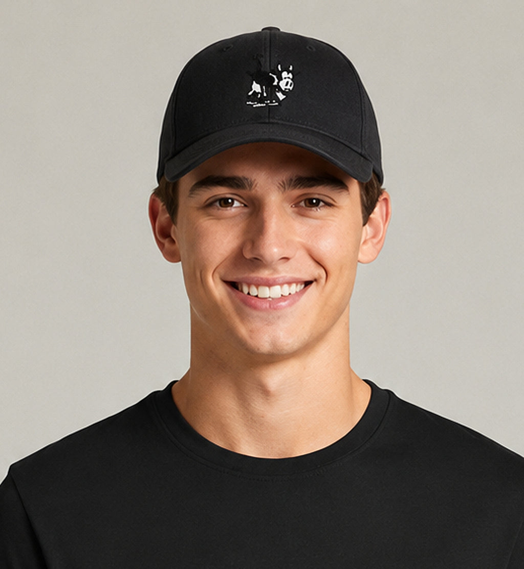 Structured Black OG Cow Baseball Cap