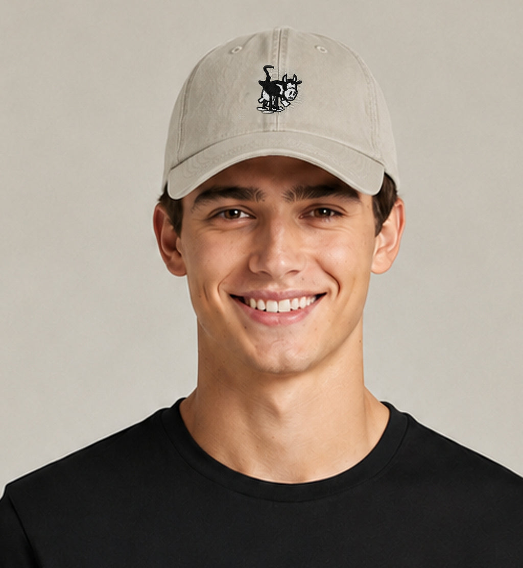 Unstructured Stone Wash OG Cow Baseball Cap
