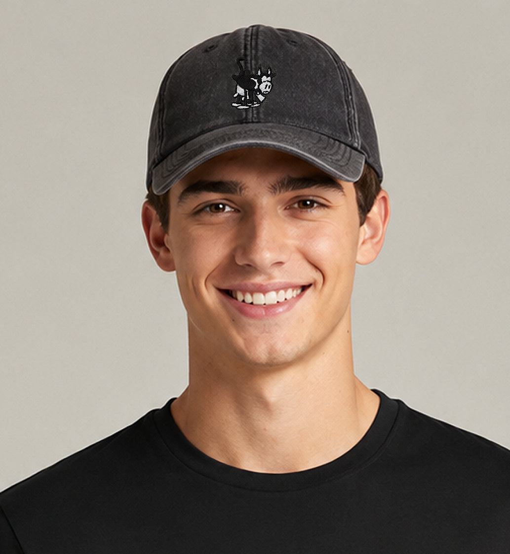 Unstructured Black Wash OG Cow Baseball Cap