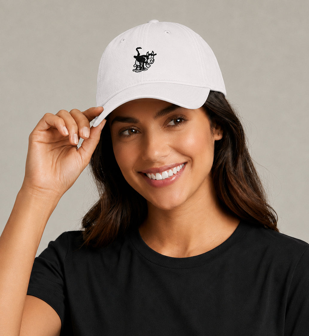 Unstructured White OG Cow Baseball Cap
