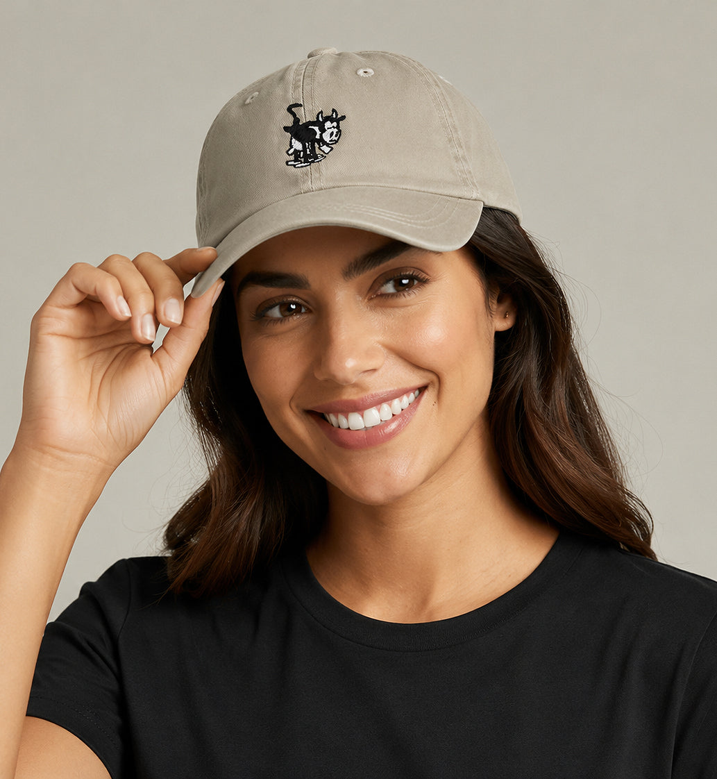 Unstructured Stone Wash OG Cow Baseball Cap